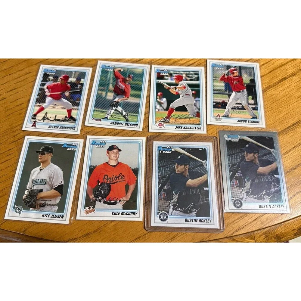 2009 2011 Topps Bowman Prospects Card Lot 8 Dustin Ackley RC Chrome